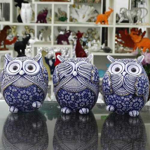 See, Hear Speak No Evil Owl Figurines