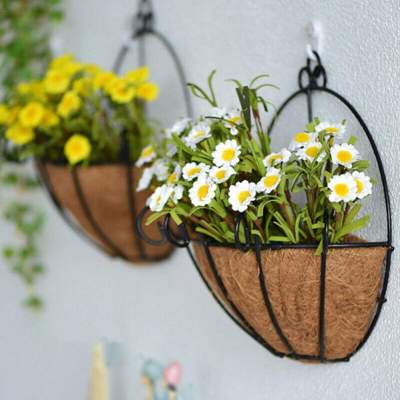 Wicker Rattan Hanging Flower Basket