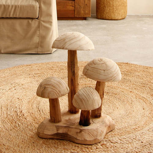 Wooden Mushroom Sculpture