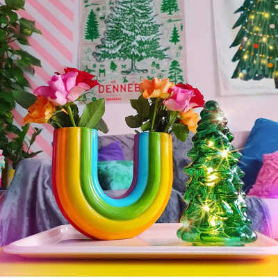 Rainbow Flower Vase