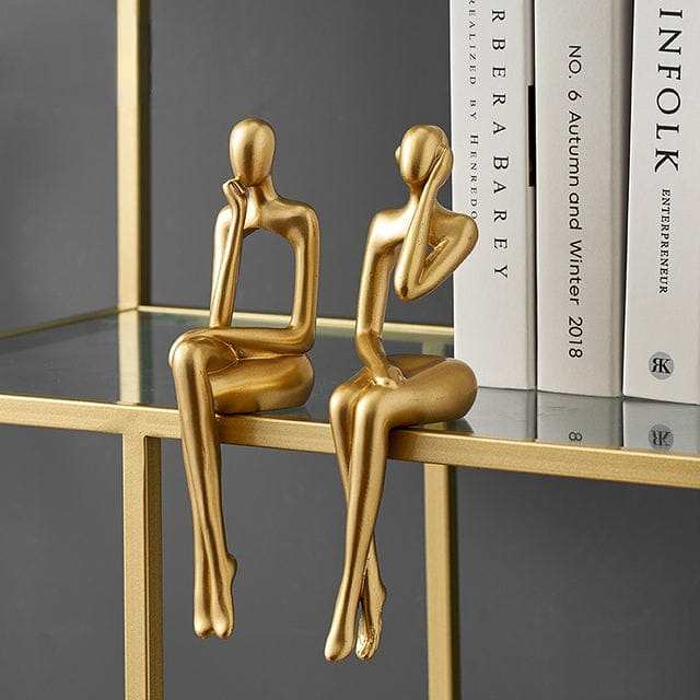 Gold Thinking Figurine