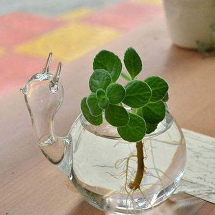 Snail Transparent Glass Vase