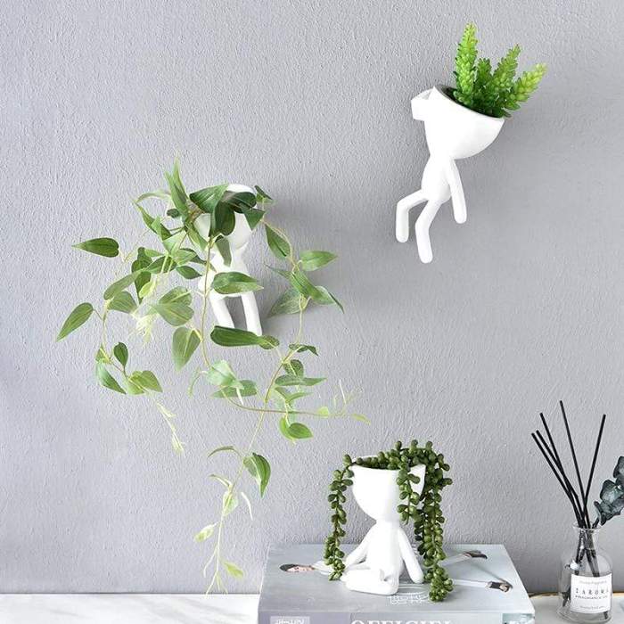 White Figurines Wall Pots