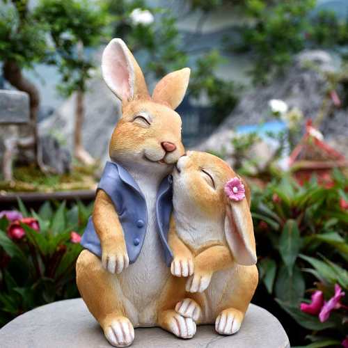 Rabbit Couple Figurines