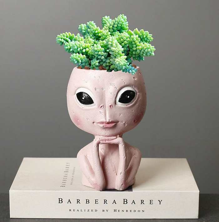 Alien Girl Flower Pot