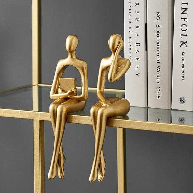 Gold Thinking Figurine