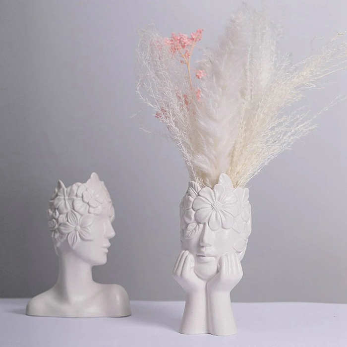 Blindfolded Floral Girl Vase