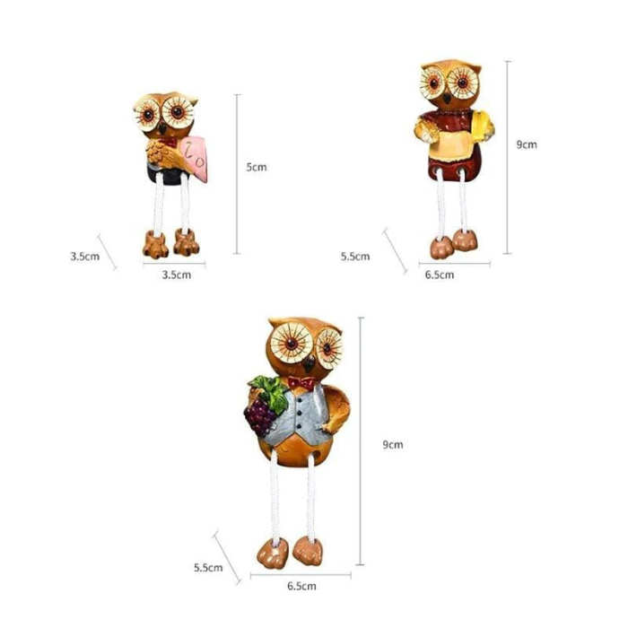 Owl Family Feet-Hanging Figurines (4pcs )