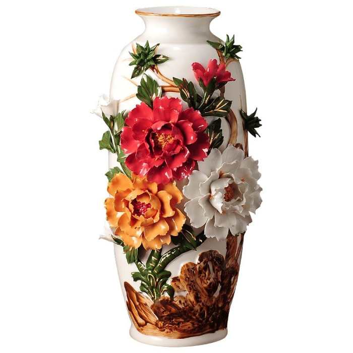 Embroidered Floral Vase