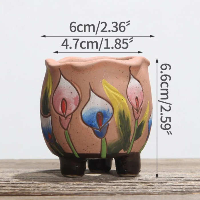 Hand Painted Tulips Flower Pot