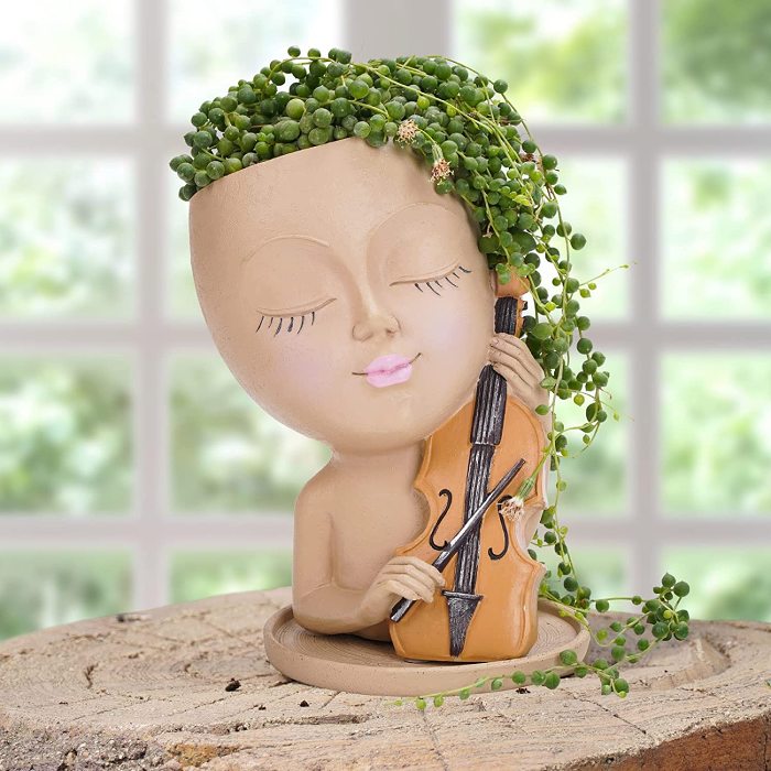 Cello Lady Flowerpot