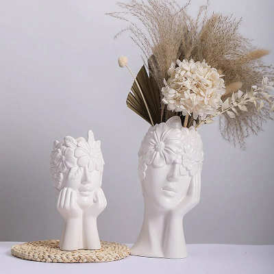 Blindfolded Floral Girl Vase
