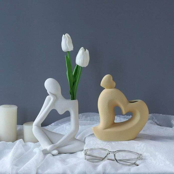Thinking Man Art Vases