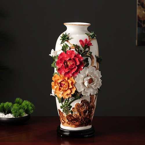 Embroidered Floral Vase