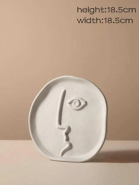 Nordic Face Design Ceramic Vase