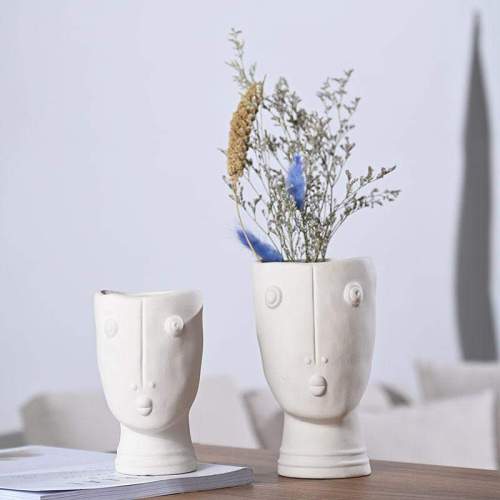 Abstract Face Garden Vase