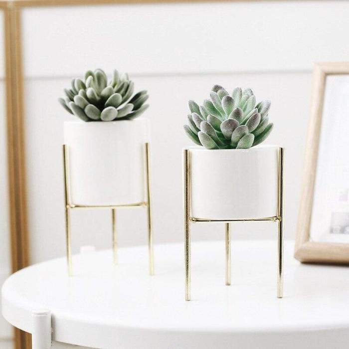 Pack of 3 Mid-Century Floral Planters