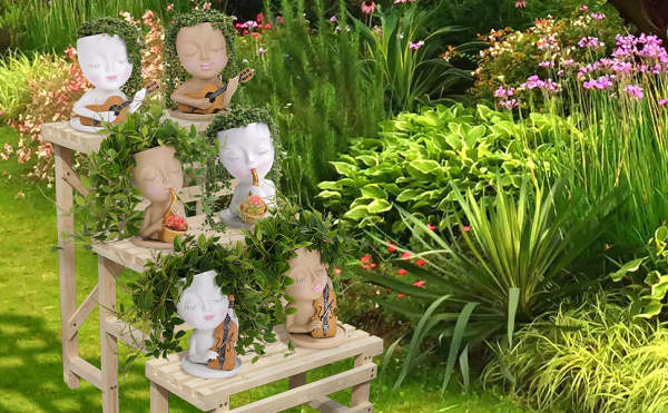 Trumpet Girls Flower Pot