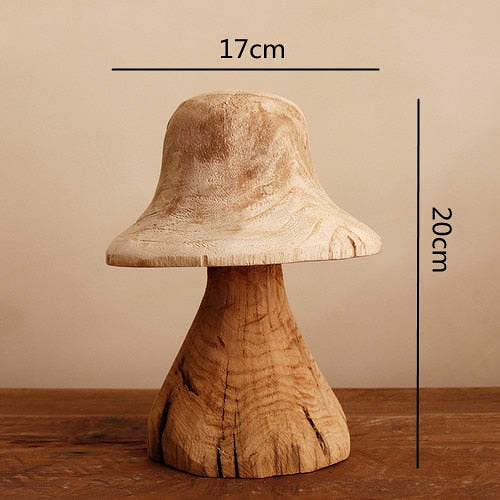 Mushroom Solid Wood Sculpture
