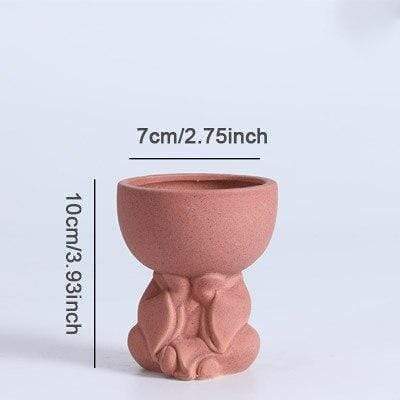 Meditating Human Ceramic Flower Pot