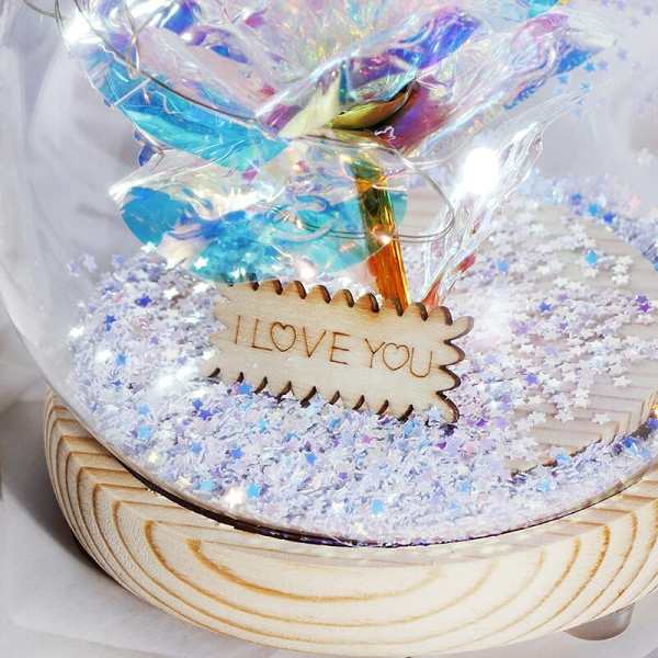 Eternal Galaxy Rose Crystal Ball