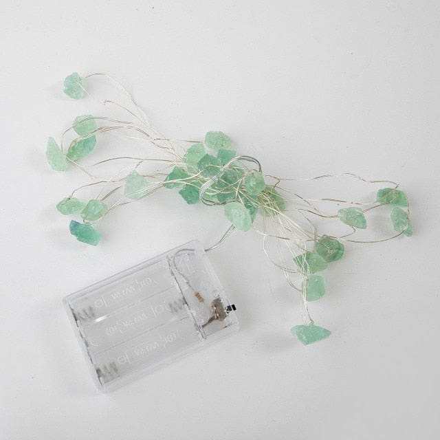 Natural Fluorite Crystal String Lights