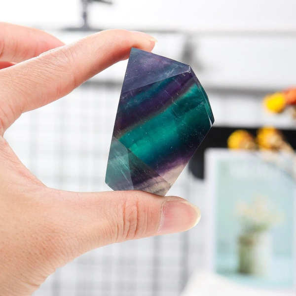 Natural Striped Rainbow Fluorite Lamp