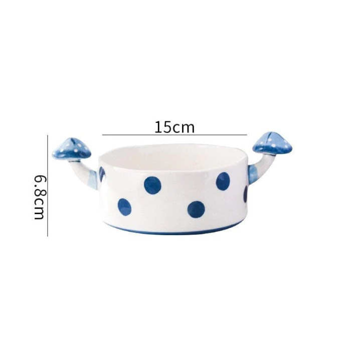 Blue Mushroom Tableware (Mug, Plate, Bowl,Teapot)