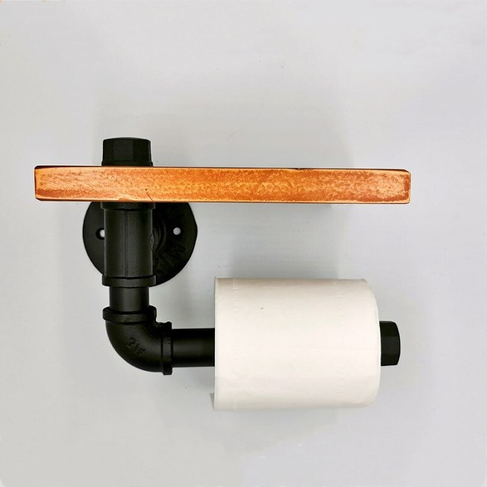 Shelf Iron Pipe Toilet Paper Holder