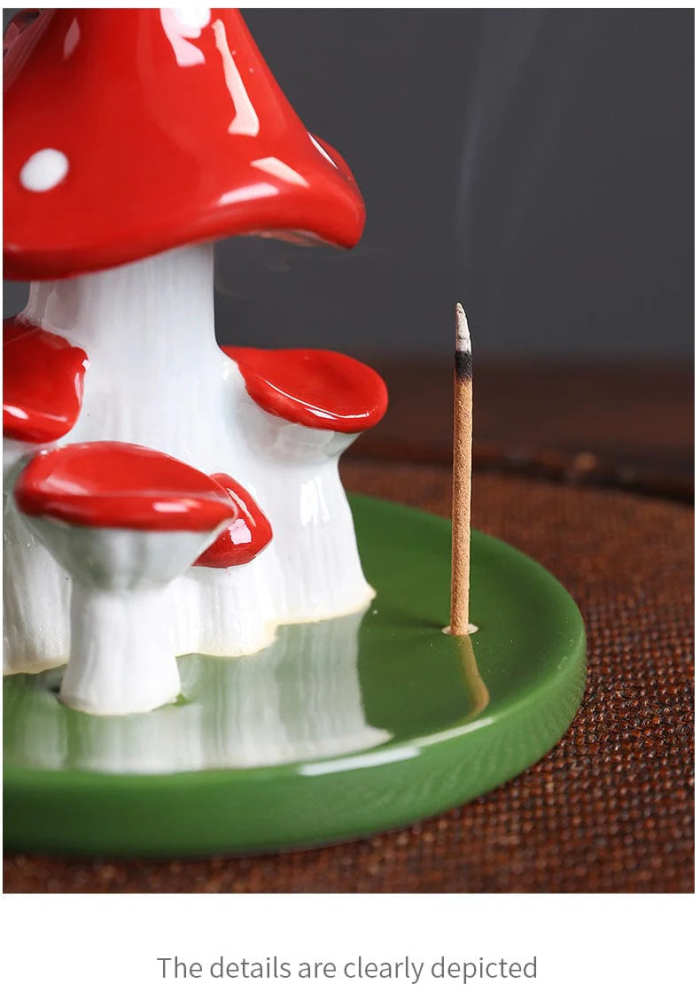 Mushroom Waterfall Incense Burner With Stick Holder