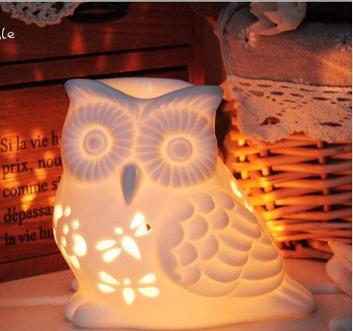 Hollow Owl Ceramic Oil Incense Burner