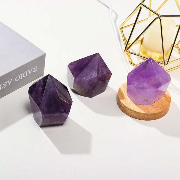 Natural Brazilian Amethyst Crystal Light