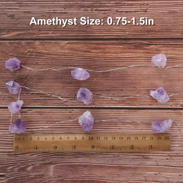 Natural Amethyst Crystal String Lights