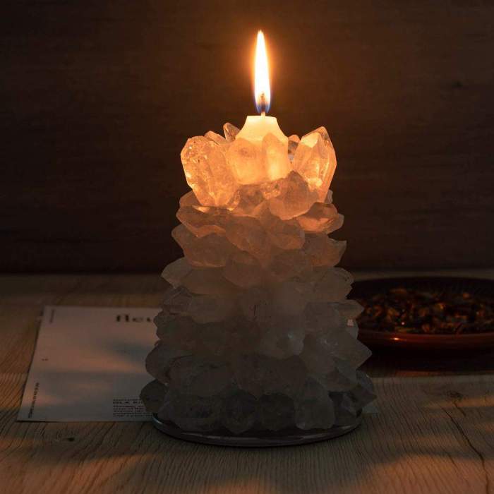 Clear Crystal Candle Holder