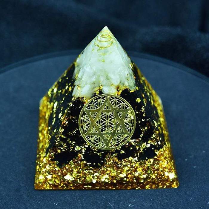 Anahata Chakra Flower Of Life Crystal Obsidian