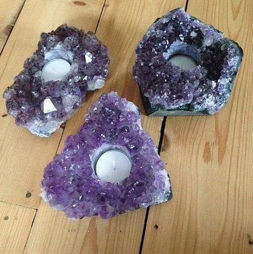 Amethyst Crystal Cluster Tea Light