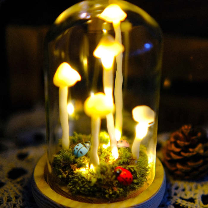 DIY Ladybug Mushroom Night Light