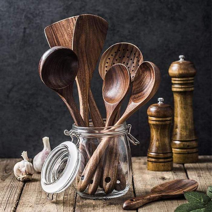 Thailand Teak Kitchen Tool Set