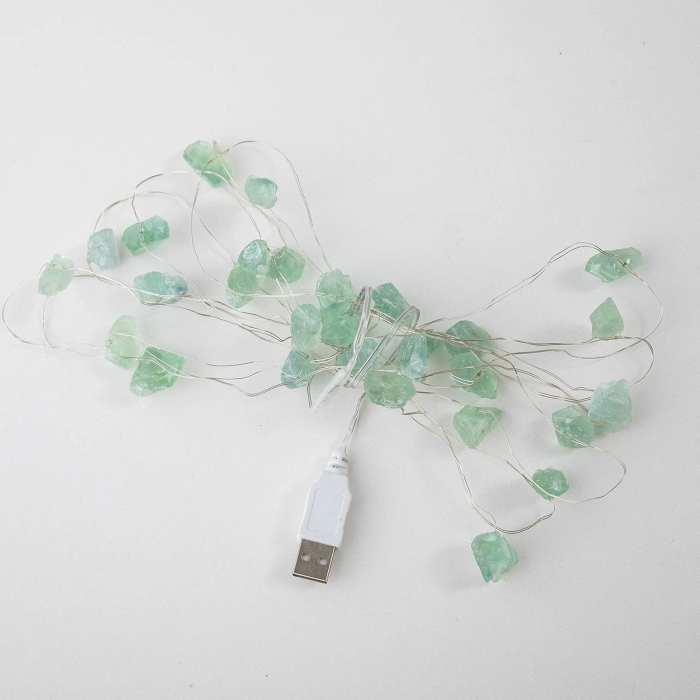 Natural Fluorite Crystal String Lights