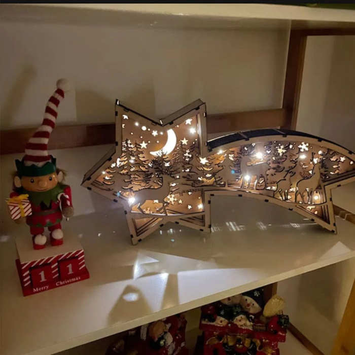 Christmas Wooden LED Shooting Star