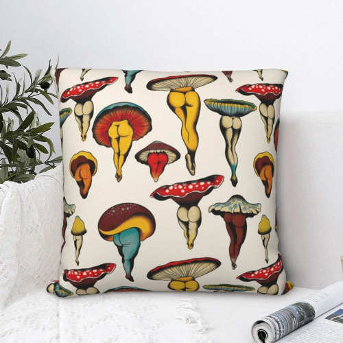 Mushrooms Lady Legs Cushion Cover
