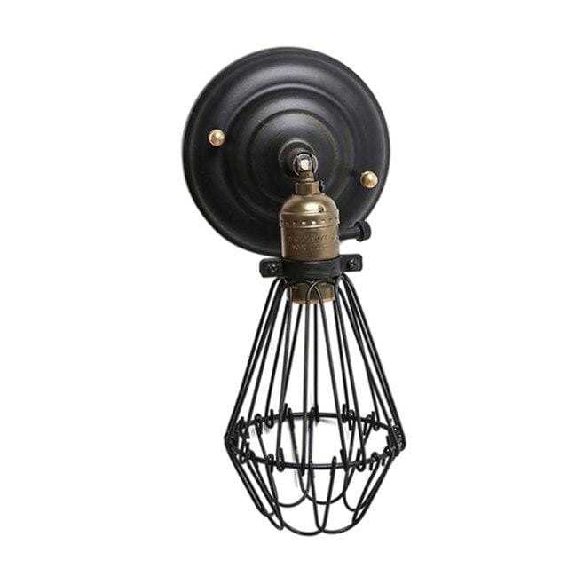 Rust Metal Cage Sconce Lamp