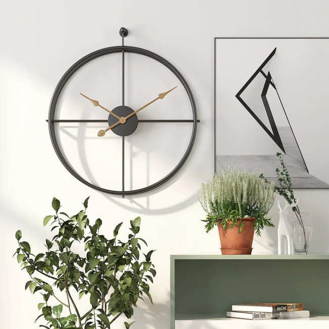 Large Modern Metal Wall Clock