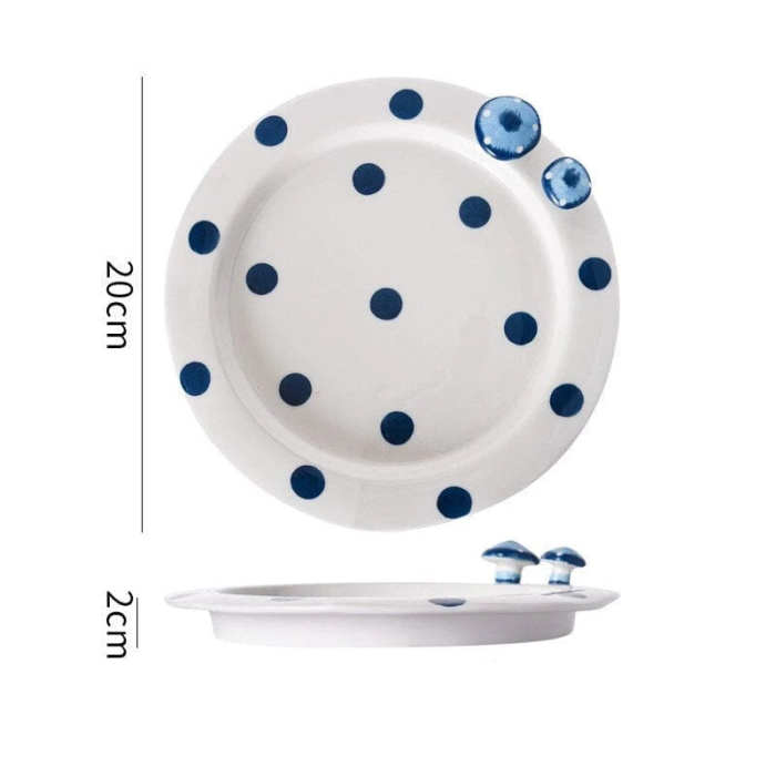 Blue Mushroom Tableware (Mug, Plate, Bowl,Teapot)
