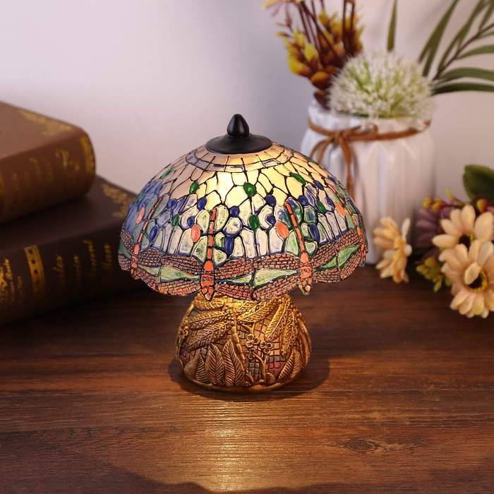 Dragonfly Floral Vintage Lamp