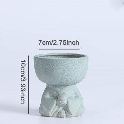 Meditating Human Ceramic Flower Pot
