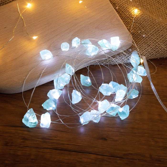 Natural Fluorite Crystal String Lights