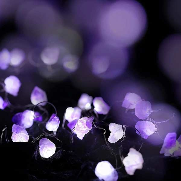 Natural Amethyst Crystal String Lights