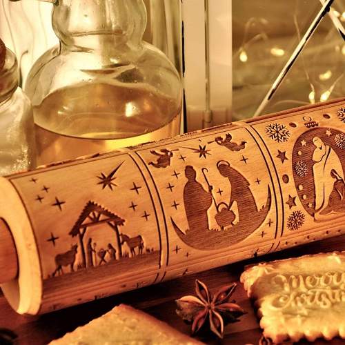 Nativity Engraved Rolling Pin