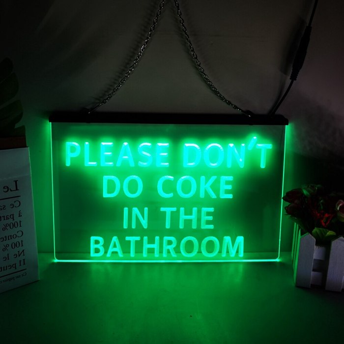Please Dont Do Coke in The Bathroom LED Neon Sign